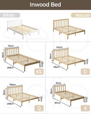 Levede Wooden Bed Frame Single Size Mattress Base Timber Trey bed-Natural Single