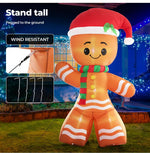 Santaco Christmas Inflatable Gingerbread Man 2.4M Xmas Decor LED Lights Outdoor