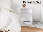 Levede 1xBedside Tables Drawers Side End Table Wood Nightstand Storage Cabinet