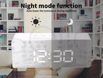 Alarm Clock Digital Led Mirror Desk Table Temperature Time Snooze USB Battery