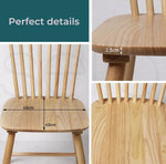 Levede 2x Dining Chairs Kitchen Windor Chair Natural Wood Cafe Lounge OAK