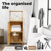 Levede Bamboo Shoe Storage Cabinet Laundry Organizer Cupboard Freestanding