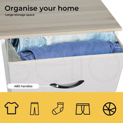Levede Chest of Drawers Storage Cabinet Tower Dresser Tallboy  Beige 2 Drawers