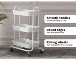 Levede 3 Tiers Kitchen Storage Trolley Cart Steel Rack Shelf Organiser Wheels