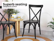 Levede 2x/4xDining Chairs Cross Back Chair Bentwood Outdoor Provincial Rattan