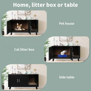 Pawz Enclosed Cat Litter Cabinet Box Kitty Toilet Tray Pet House Table Black