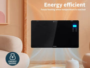 Electric Heater Portable Glass Panel Convection Energy Efficient Wall Floor