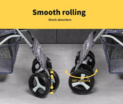 Pawz Large Pet Stroller Dog Cat Carrier Travel Pushchair Foldable Pram 4 Wheels