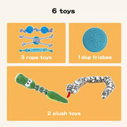 PaWz Dog Chew Toys Squeaky Teething Toys 6 Styles Puppy Pet Rope Plush Toy