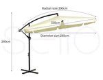 Mountview 3M Outdoor Umbrella Beach Umbrellas Cantilever Garden Patio Sun Beige