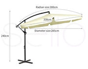 Mountview 3M Outdoor Umbrella Beach Umbrellas Cantilever Garden Patio Sun Beige