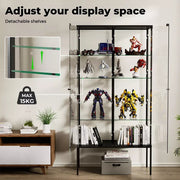 Stacked 5mm Tempered Glass Display Cabinet Steel Collections  4 Tier 160m Tall