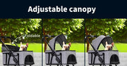 Foldable Outdoor Pet Stroller for Large Dogs and Cats - Pawz Travel Carrier and