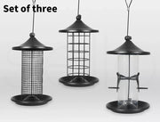 Pawz 3x Bird Feeder Hanging Wild Seed Container Hanger Stand Outdoor Garden