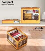 Storage Containers with Lid Clothes Organiser Box 5 Side Open Foldable Stackable