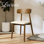 Levede 2x Dining Chairs Kitchen Chair PU Leather Rubberwood Frame Cafe Lounge