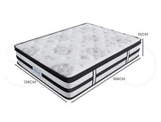 Dreamz Spring Mattress Euro Top Double Bed 5 Zone Pocket Medium Firm Memory 35cm