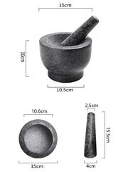 Toque Solid Stone Pestle and Mortar Unpolished Granite Spice Grinder Tool 15cm