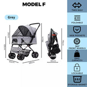 Pawz Pet Stroller Dog Cat Pram Travel Carrier Foldable Pushchair Outdoor Large