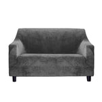 Marlow Sofa Cover High Stretch Slipcovers Soft Plush Protector 2 Seater Grey