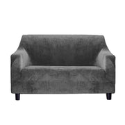 Marlow Sofa Cover High Stretch Slipcovers Soft Plush Protector 2 Seater Grey