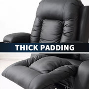 Levede Massage Sofa Chair Recliner 360 Degree Swivel PU Leather Lounge Heated
