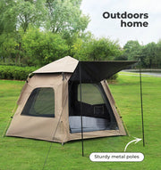Instant Pop up Tent Auto Family Camping Canopy Shelter 5-8 Person Ground Mat