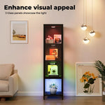 Stacked Tempered Glass Display Cabinet Clear Steel Frame With 3XRGB Lights