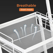Levede Kitchen Trolley Cart 3 Tiers 180° Swivel Storage Shelf Organiser White