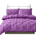 Dreamz Quilt Cover Set Diamond Pintuck Pillow Case Duvet Doona Queen King Size