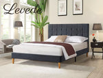 Levede Bed Frame Double Queen Velvet Mattress Base Platform Wood Headboard