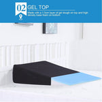 Cool Gel Memory Foam Bed Wedge Pillow Cushion Neck Back Support Sleep with Cover
