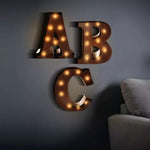 Metal Number/Alphabet LED Letter Lights Light Up Standing Hanging Marquee Decor