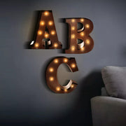 Metal Number/Alphabet LED Letter Lights Light Up Standing Hanging Marquee Decor