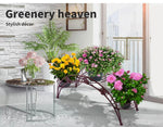 2X Plant Stand Outdoor Indoor Metal Flower Pot Shelf Garden Corner Shelve Bronze