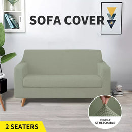 Couch Sofa Seat Covers Stretch Protectors Slipcovers 2 Seater Khaki