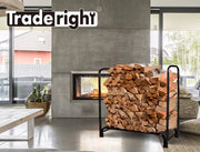 Firewood Storage Rack Fireplace Tool Wood Holder 300KG Heavy Duty 123X33X126CM