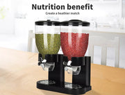 Toque Double Cereal Dispenser Dry Food Storage Container Dispense Machine Black