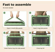 Storage Containers Stackable Lid Clothes Organiser Box 5 Side Open 28L Green