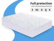 Dreamz Mattress Protector Topper Waterproof Bed Cover Fully Fitted Bamboo Queen.