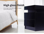 Levede Bedside Tables Side Table 2 Drawers RGB LED High Gloss Nightstand Cabinet