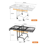 Levede Kitchen Trolley Cart 3 Tiers 180° Swivel Storage Shelf Organiser Rack