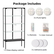Stacked Tempered Glass LED Display Cabinet Steel Collections With RGB Light