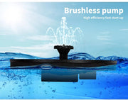 Solar Fountain Powered Water Power Floating Kit Garden Pond Pool Bird Outdoor