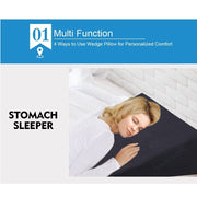 2x Cool Gel Memory Foam Bed Wedge Pillow Cushion Neck Back Support Sleep Cover