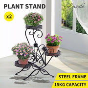 Levede Plant Stand Outdoor Indoor Metal Flower Pots Rack Corner Planter Shelf.