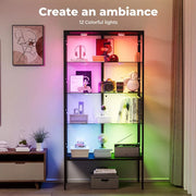 Stacked Tempered Glass LED Display Cabinet Steel Collections With RGB Light