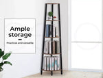 Levede Bookshelf Industrial Ladder Shelf Wooden Storage Display Rack 5 Tier