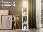Emitto Floor Lamp Storage Shelf LED Wood Standing Reading Corner Light White
