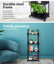 Levede Plant Stand 4 Tiers Outdoor Indoor Metal Flower Pots Rack Garden Shelf
